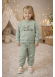 طقم بيجامة بناتي شتوي قطن 3 خيط مصوفة 3136 - عفني