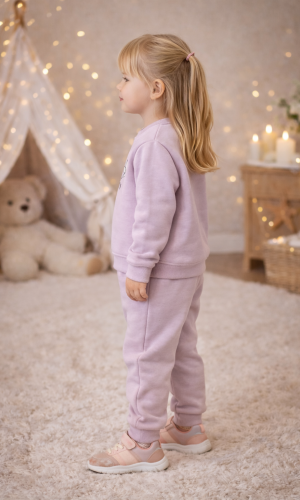 Mädchen Pyjama-Set aus 3-Faden-Sweatstoff 3136 - Lavendel