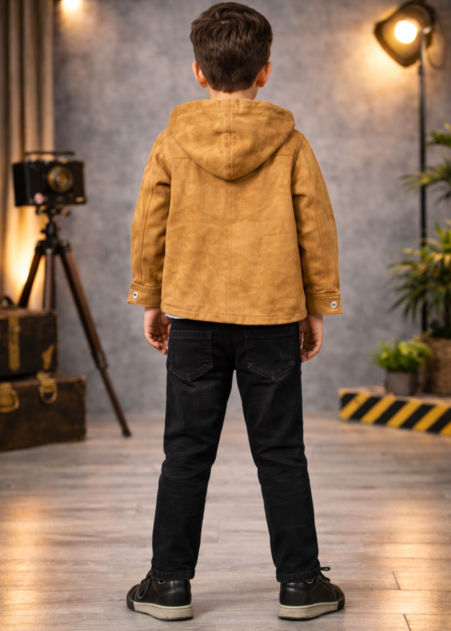 3534 طقم صبيانس شاموا - عسلي