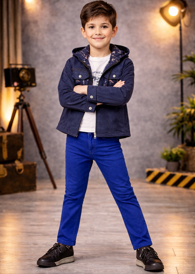 3534 طقم صبيانس شاموا - كحلي