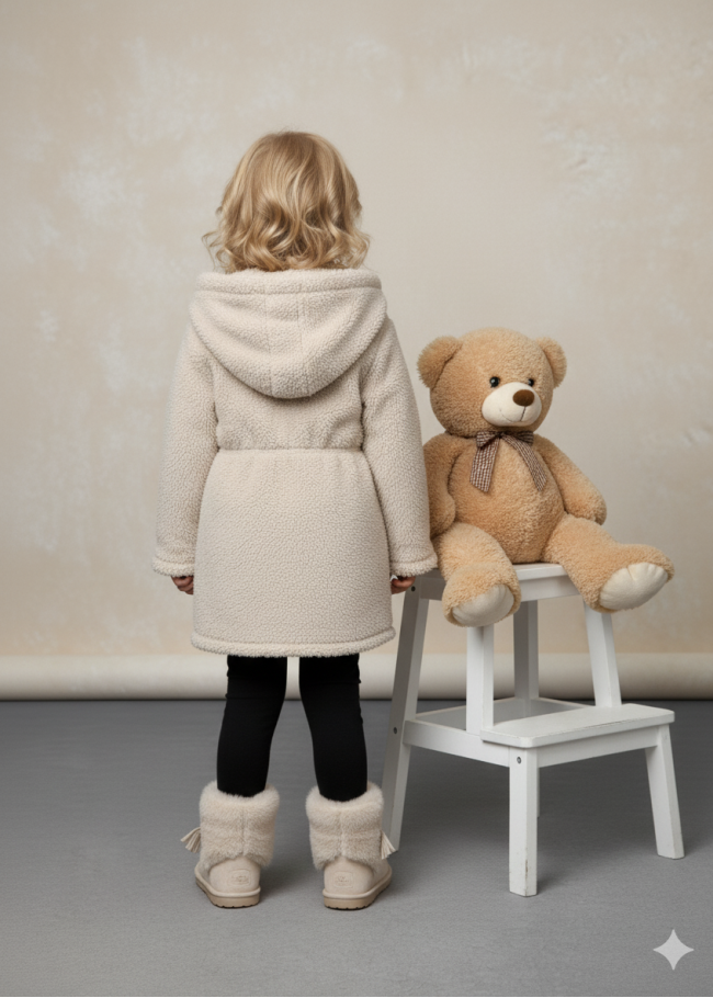 5002 جاكيت فرو بناتي  - بيج