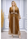 عباية مخمل كوري بتطريز ملكي 709  - ذهبي