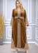 709 عباية مخمل سحاب  - ذهبي