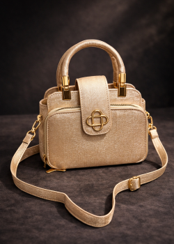 حقيبة كروس بادي عملية بـ 3 سحابات 988 - ذهبي