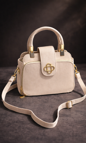 حقيبة كروس بادي عملية بـ 3 سحابات 988 - بيج