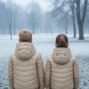 Gefütterte Pufferjacke mit durchgehendem Fleece-Futter für Kinder 5149 - Beige