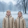 Gefütterte Pufferjacke mit durchgehendem Fleece-Futter für Kinder 5149 - Beige